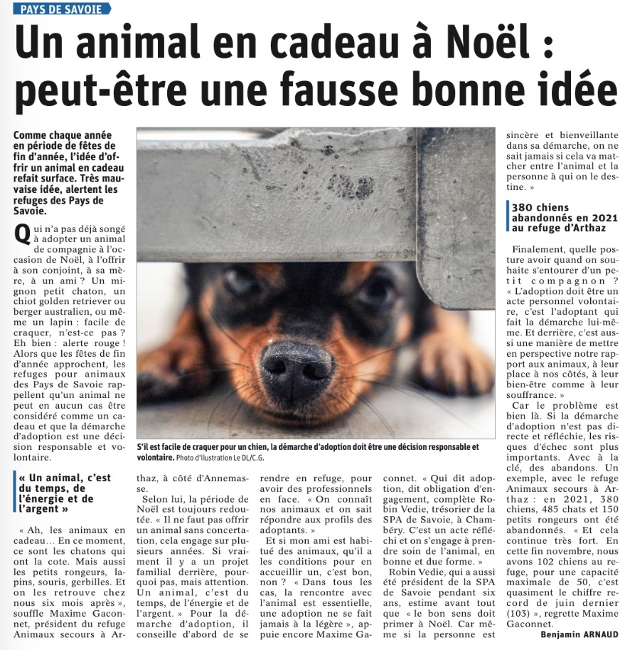 Article de presse du 26/12/2022